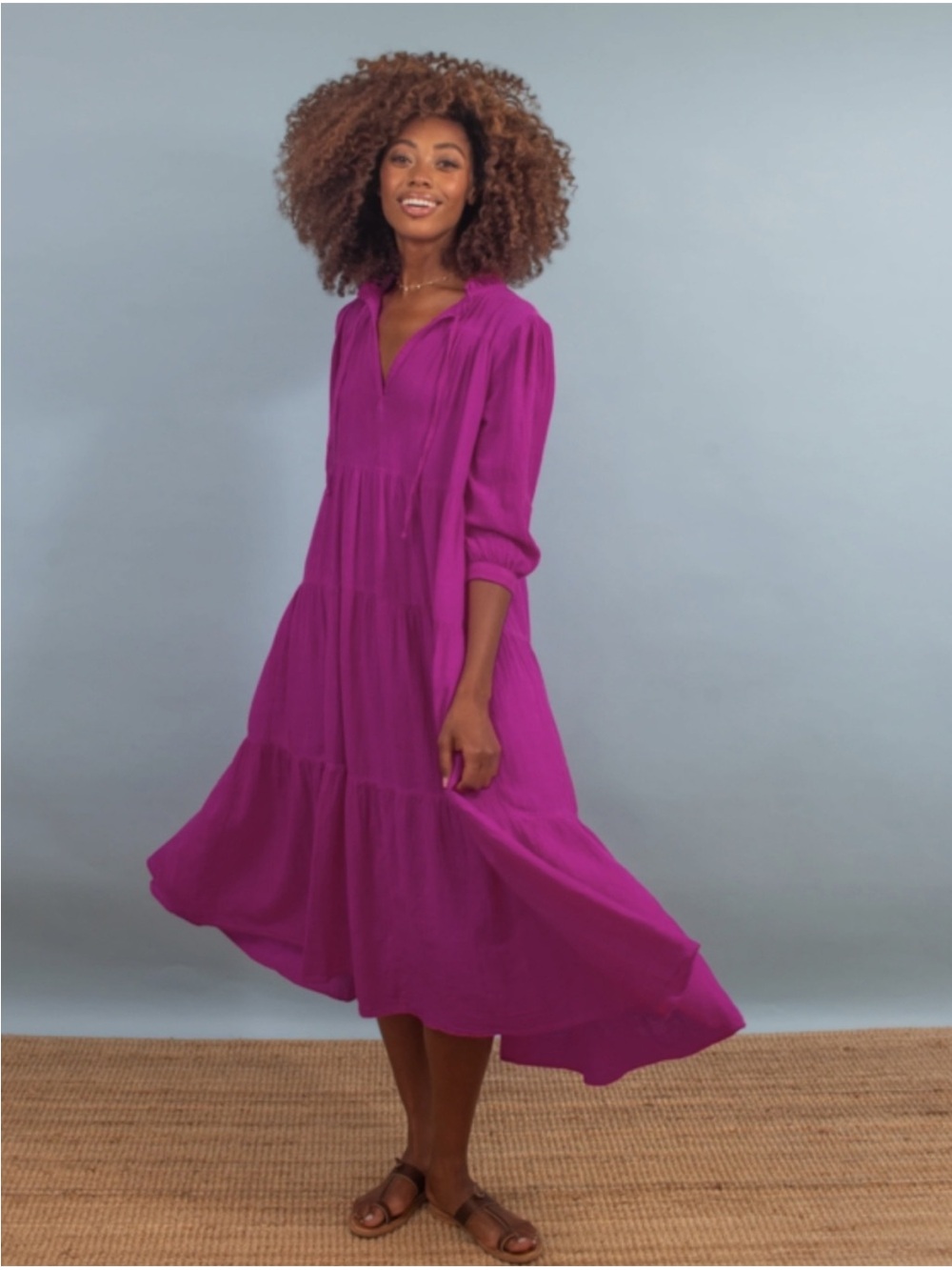 Honorine Long Giselle Dress in Petunia